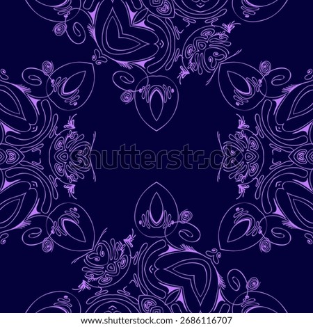Abstract seamless pattern with handdrawn twisted lines, unusual background with tracery of multiple repeating elements, bitmap, jpg