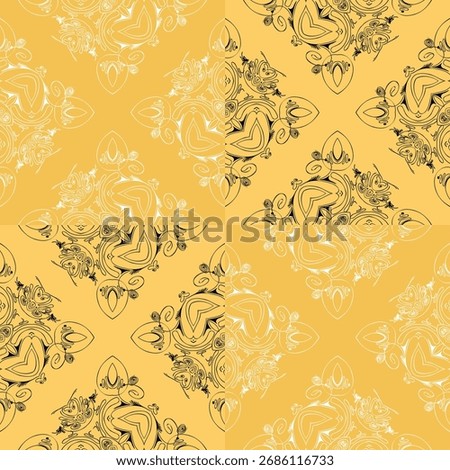 Abstract seamless pattern with handdrawn twisted lines, unusual background with tracery of multiple repeating elements, bitmap, jpg