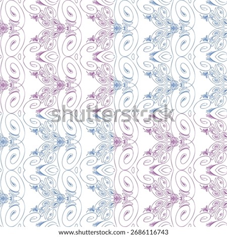 Abstract seamless pattern with handdrawn twisted lines, unusual background with tracery of multiple repeating elements, bitmap, jpg