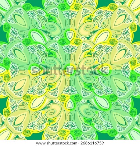 Abstract seamless pattern with handdrawn twisted lines, unusual background with tracery of multiple repeating elements, bitmap, jpg