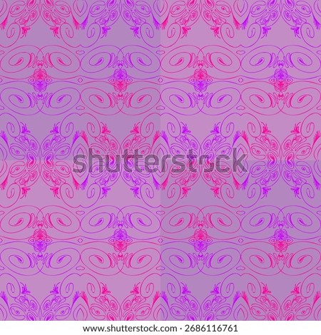 Abstract seamless pattern with handdrawn twisted lines, unusual background with tracery of multiple repeating elements, bitmap, jpg
