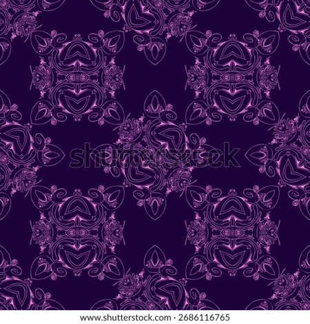 Abstract seamless pattern with handdrawn twisted lines, unusual background with tracery of multiple repeating elements, bitmap, jpg