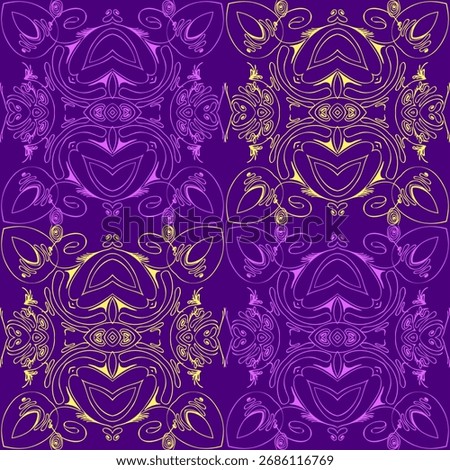 Abstract seamless pattern with handdrawn twisted lines, unusual background with tracery of multiple repeating elements, bitmap, jpg