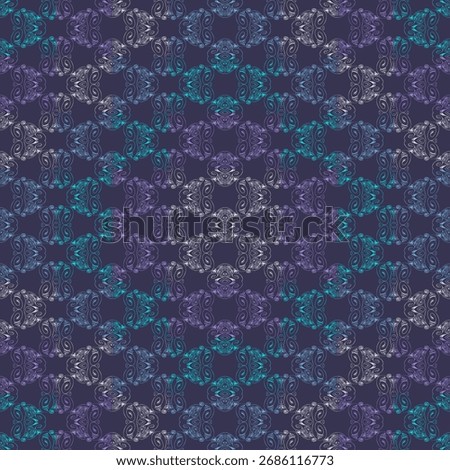Abstract seamless pattern with handdrawn twisted lines, unusual background with tracery of multiple repeating elements, bitmap, jpg