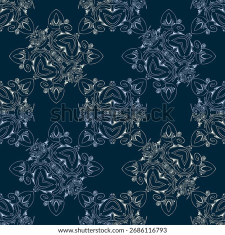 Abstract seamless pattern with handdrawn twisted lines, unusual background with tracery of multiple repeating elements, bitmap, jpg