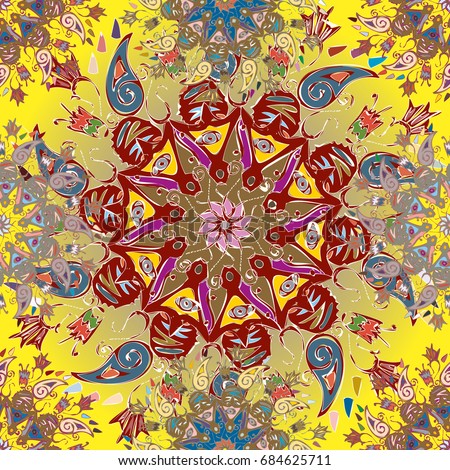 Abstract seamless pattern with handmade doodle. Background from mandala can be used for wallpaper, pattern fills, web page background, surface textures.