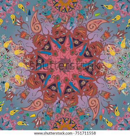 Abstract seamless pattern with handmade doodle. Background from mandala can be used for wallpaper, pattern fills, web page background, surface textures.