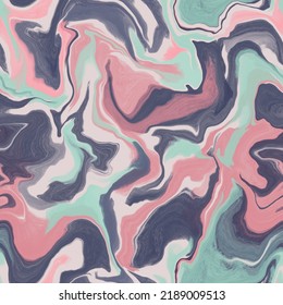 Abstract seamless pattern. Marble swirl futuristic acrylic illustration with distortion. Colorful background. Vibrant texture for modern design, print, fabric, textile, wallpaper