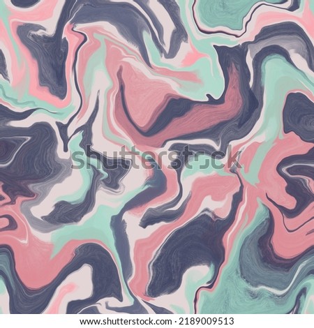 Abstract seamless pattern. Marble swirl futuristic acrylic illustration with distortion. Colorful background. Vibrant texture for modern design, print, fabric, textile, wallpaper