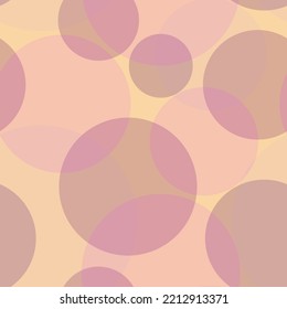 Abstract Seamless Pattern Of Random Arranged Overlapping Transparent Pastel Shades Circles.Round Shapes Of Halftone Point Endless Wallpaper Ornament.Layering Effect.For Fashion Fabrics,home Decor,card