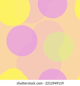 Abstract Seamless Pattern Of Random Arranged Overlapping Transparent Pastel Shades Circles.Round Shapes Of Halftone Point Endless Wallpaper Ornament.Layering Effect.For Fashion Fabrics,home Decor,card