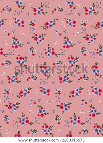 Abstract seamless pattern, small flower, meadow. -illustration.