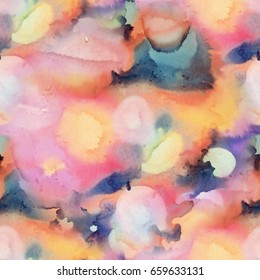Abstract seamless pattern. Watercolor colorful art background texture.