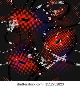 Abstract seamless sport space pattern for girls, boys. Creative sport space pattern with dots, geometric,stripes, stars. Funny sport wallpaper for textile and fabric. Fashion space pattern style.