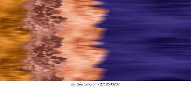 Abstract seamless surface pattern with horizontal painterly layers and blurred color transitions. Designed for fashion and interior applications, offering a strong editorial presence with depth, contrast, and timeless visual balance.