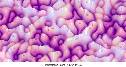 Abstract seamless texture of smooth waxy spikes like melted wax or coral or organic surface like skin or pores. Silicone hills with caves and craters. Horizontal pattern as hero-header or background - Shutterstock ID 1170444136