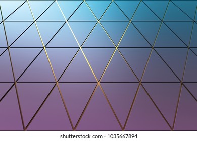 Abstract shape 3D holographic background of triangles