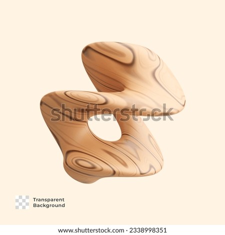 abstract shape wood 3d render illustration icon
