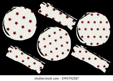 Abstract Shapes In Color Of National American Flag. Independence Day Clip Art Pack 