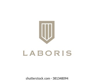 Abstract Shield Logo Design Template. Premium Business Sign. Universal Protection Icon. Security Logotype