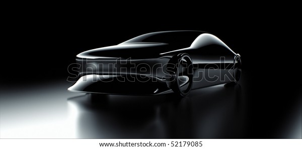 Abstract Silhouette Concept Car Studio Stock Illustration 52179085