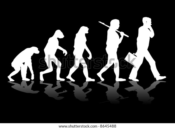 Abstract silhouette of the evolution theory