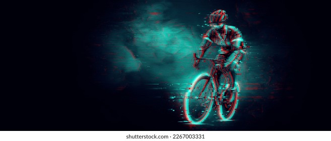 Abstract silhouette of a road bike racer, man is riding on sport bicycle isolated on black background. Cycling sport transport. - Powered by Shutterstock