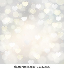abstract silver background with transparent hearts. JPG version