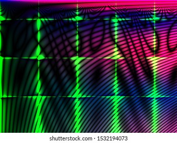 Abstract sinusoidal lines on a colorful gradient background in fluid arrangement. 