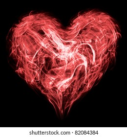 Abstract Smoke Heart As A Symbol Of Love Or Health.