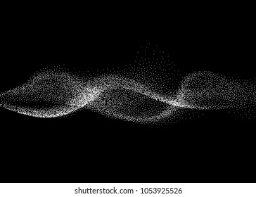 Abstract smokey wave background. Nano dynamic flow with 3d particles. Smoky dynamic wavy effect flow illustration