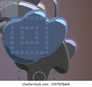 Abstract. Smooth edges. Colorful objects. Round shapes. 2d illustration. Digital image. 