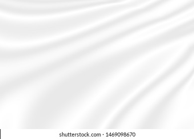 Abstract Smooth Elegant White Fabric Silk Texture Soft Background,flowing Satin Waves