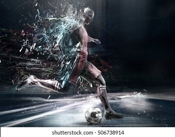 Abstract Soccer Player; 3d Illustration