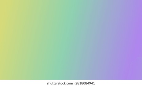 Abstract soft gradient background featuring a smooth blend of pastel yellow, mint green, and light purple hues. Modern minimal wallpaper design with subtle color transition, ideal for