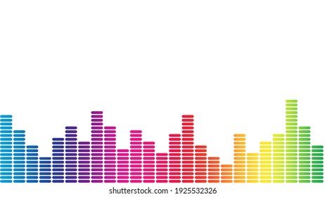 Abstract Spectrum Color Radio Music Soundwave Equalizer With White Background 