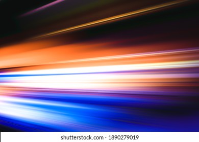 ABSTRACT SPEED MOTION LIGHTS, FLASH LIGHTS OF CAR ACCELERATION ON THE NIGHT HIGHWAY ROAD, TRANSPORTATION BACKGROUND