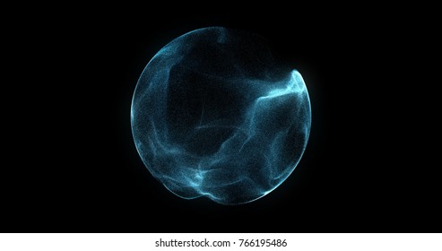 Abstract sphere, consisting of points. Futuristic technology space style. Array with dynamic particles. Modern science and technology element.