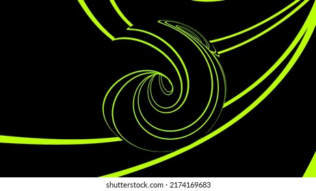 An Abstract Sphere With Glowing Lines Creating Effect Of The Optical Illusion, Seamless Loop. Design. Ball Moving On A Black Background With Bending Stripes.