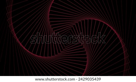 Abstract spiral spinning pink color illustration. 
 Black background 4k illustration.
