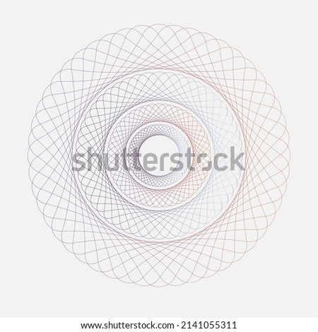 Abstract spirograph element on a black background. Design for banknote, diploma, certificate, note, currency, voucher and money design.