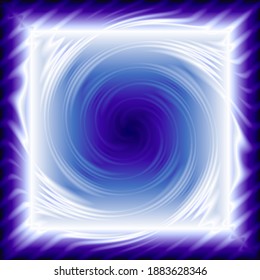 abstract square blue-white background with clockwise swirl, splash, template with copy space for title text, banner, web
