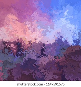 Abstract Stained Pattern Texture Square Background Lavender Purple Ultra Violet Sky Blue Rasberry Orchid Pink Color -  Watercolor Effect