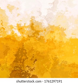 Abstract Stained Pattern Texture Square Background Gold Yellow Ochre Beige Color - Modern Painting Art - Watercolor Splotch Effect
