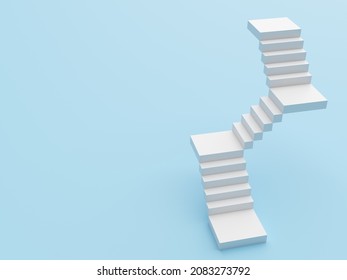 Abstract staircase. Stairs with steps on blank background. Business concept. 3d rendering