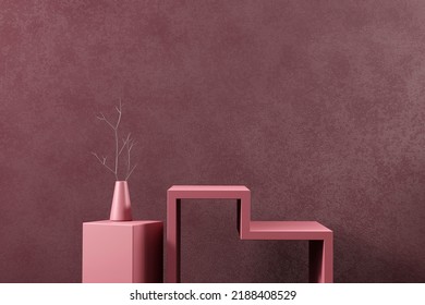 Abstract Still Life Table Podium Platform Product Showcase With 3d Rendering