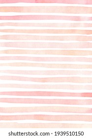 Abstract striped background with watercolor lines in pastel colors. Muted pink and peach colors. Perfect for cards, invitations, covers, decorations.