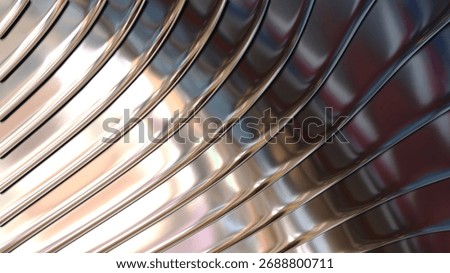 Abstract striped pattern background, wavy gold brown stripes pattern, 3D render illustration.