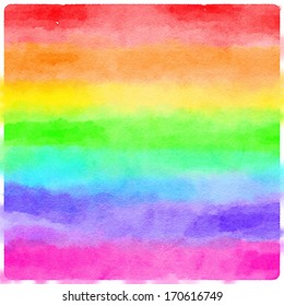 Abstract striped rainbow watercolor background