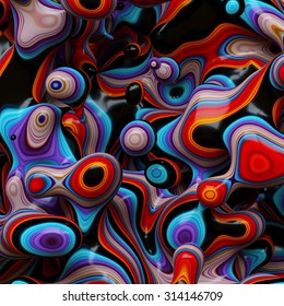 Abstract Striped Shapes Background, Painted 3d Blobs, Fordite